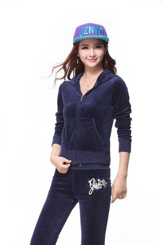 Juicy Couture Pearl Velour Tracksuits Darkblue